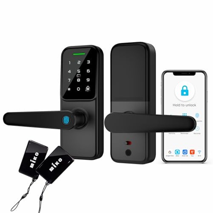 Smart Door Lock Wifi - 현관문, 침실, 사무실용 지문인식, 키패드, 초인종,