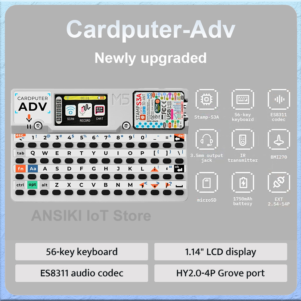 Electronics Project Kit - M5Stack Cardputer-Adv 프로그래머블 카드 컴퓨터 Stamp-S3A