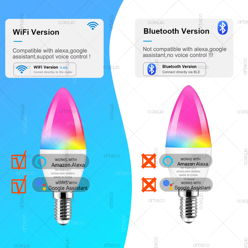 투야 E14 LED 캔들 램프 앱 제어 LED 전구 W - Smart Light Switch Wifi 리뷰 및 가격