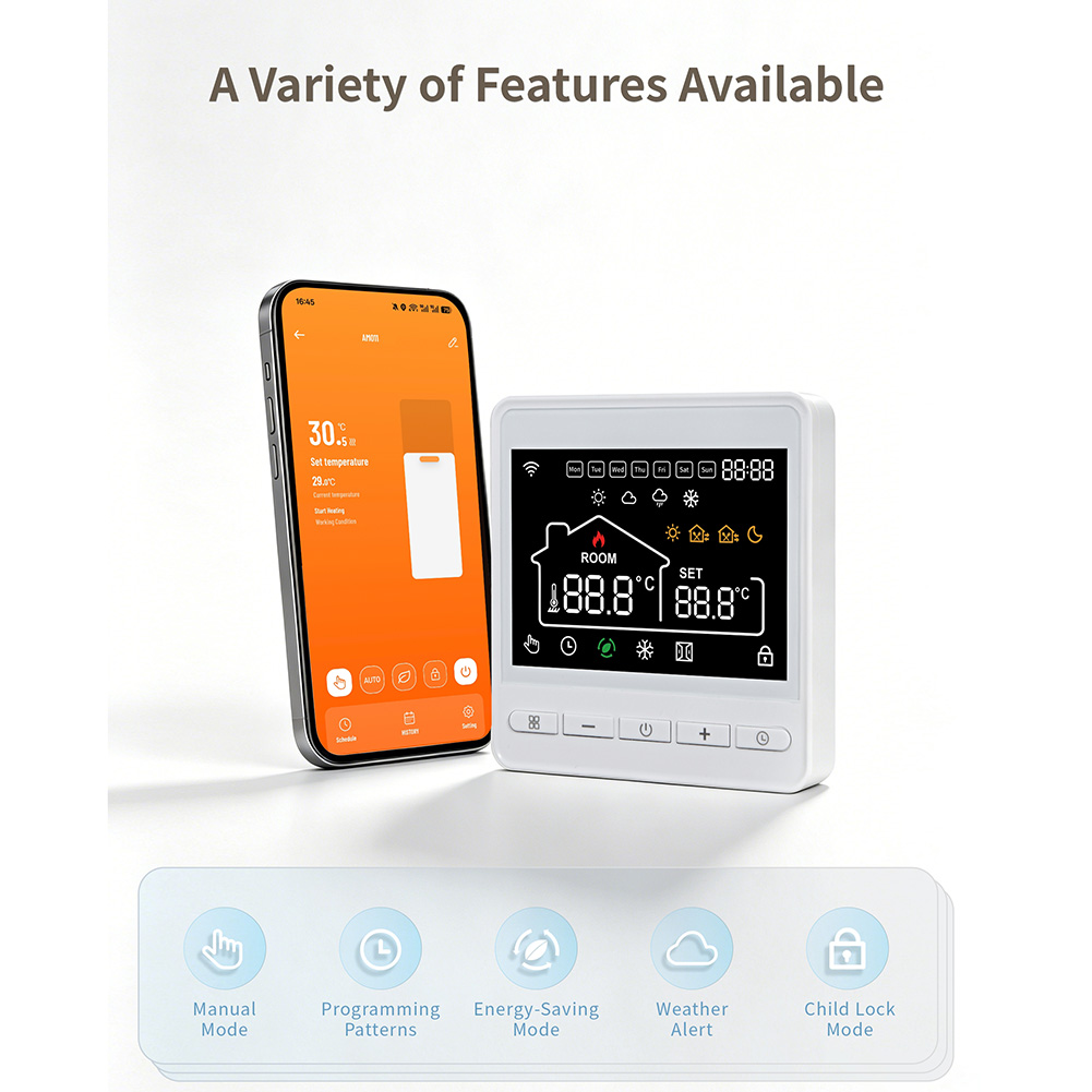 Tuya 앱을 통해 원격으로 제어할 수 있는 스마트 온 - Wifi Thermostat 리뷰 및 가격