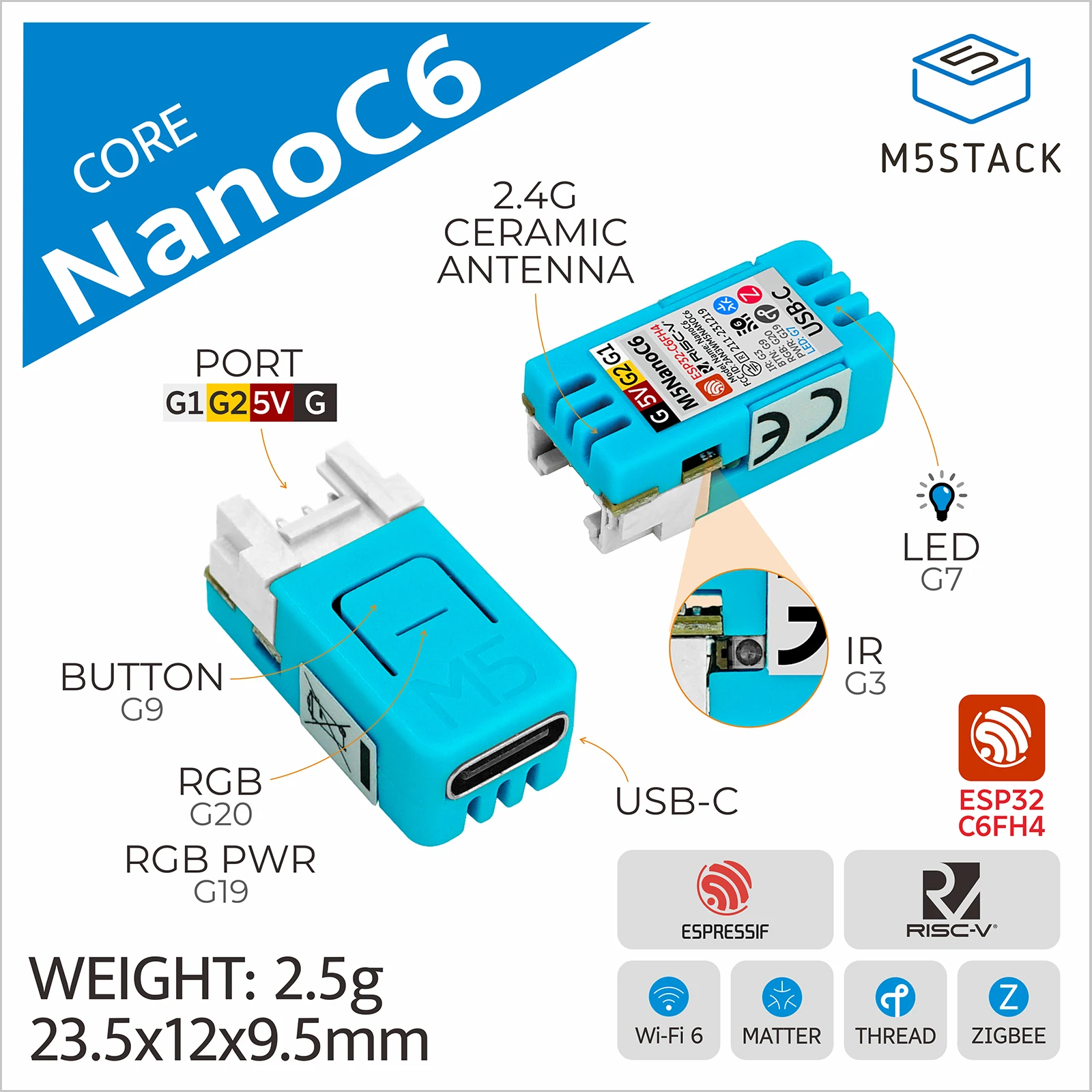 M5Stack NanoC6 ESP32-C6 개발 보드, - Esp32 Smart Home Kit 리뷰 및 가격