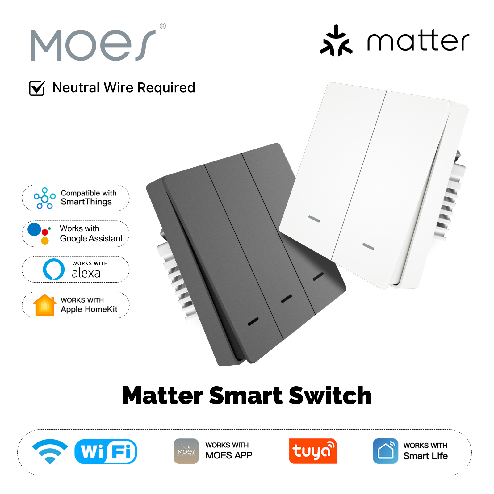 MOES Matter Tuya WiFi 스마트 라이트  - Smart Light Switch Wifi 리뷰 및 가격